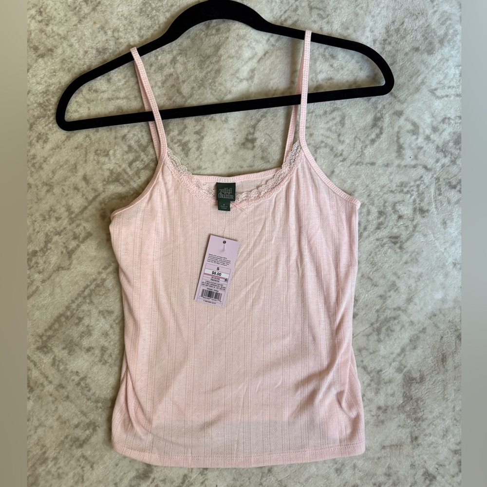 Wild Fable Blush Lace Detail Top